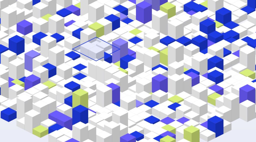 Abstract isometric render representing a minimum viable product taking shape