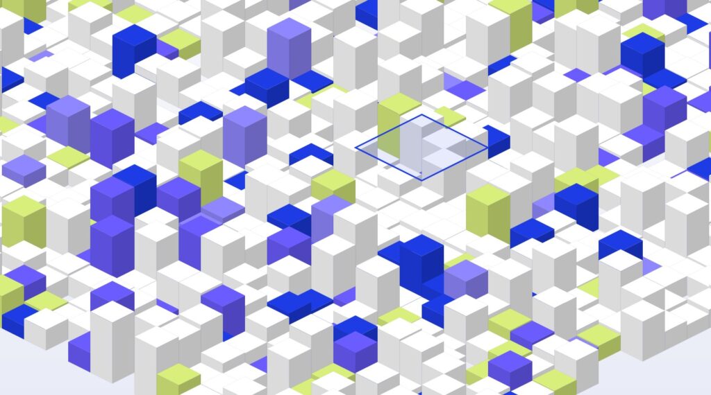 Abstract isometric render representing automated business processes