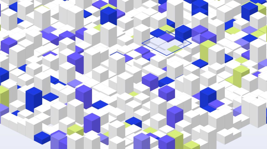 Abstract isometric render representing a custom large language model solution