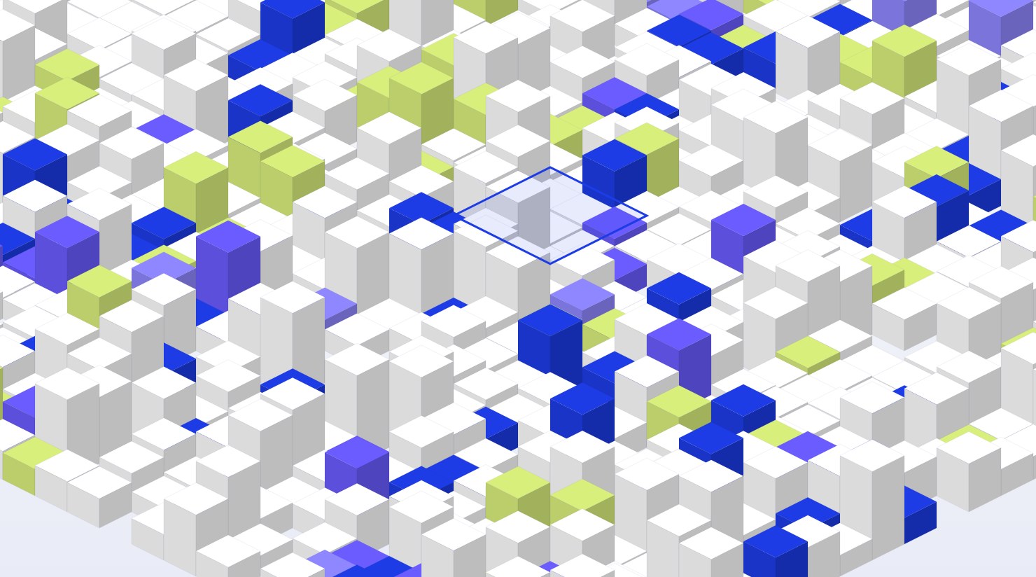 Abstract isometric render representing property buyers and listings