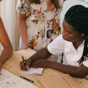 Students working together at a table