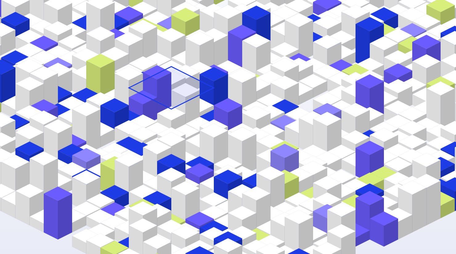 Abstract isometric render representing connected recruitment and sales systems