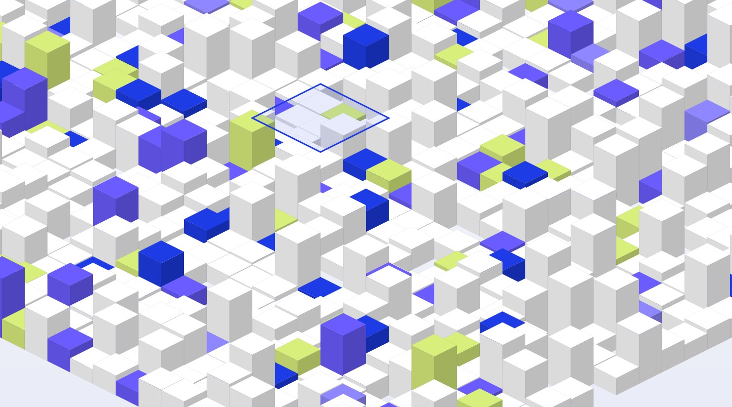 Abstract isometric render representing a collaborative distributed team