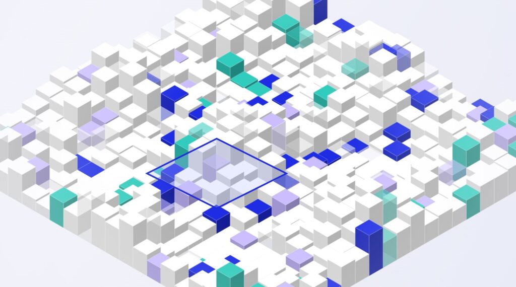 Abstract isometric render representing structured AI governance