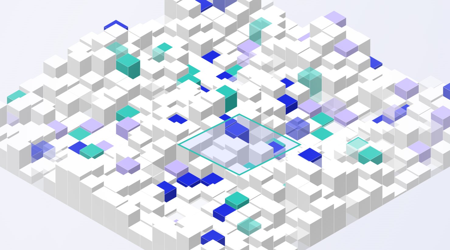 Abstract isometric render representing structured AI governance