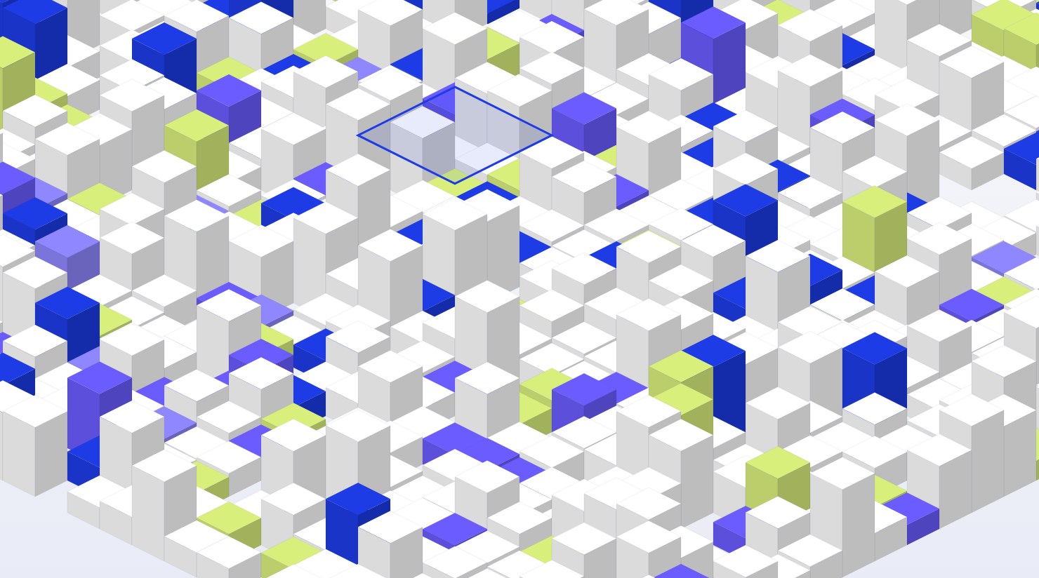 Abstract isometric render representing a software platform with connected products