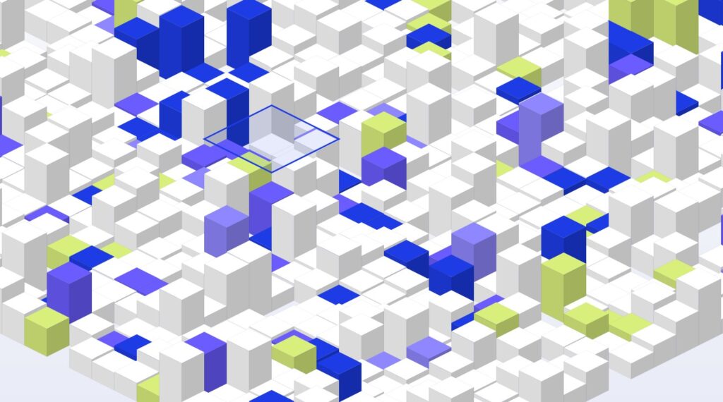 Abstract isometric render representing two balanced pricing models