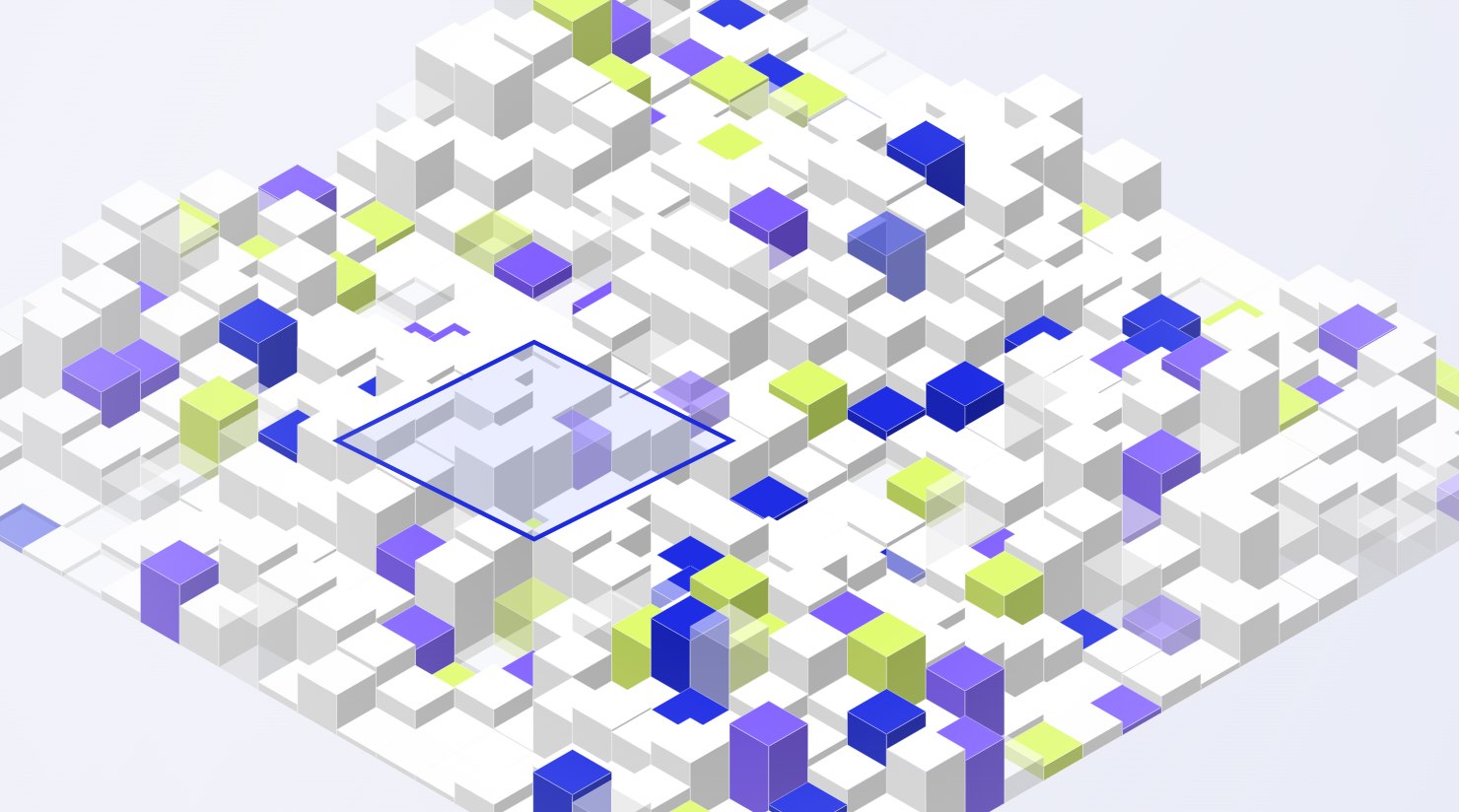 Abstract isometric render representing autonomous AI agents