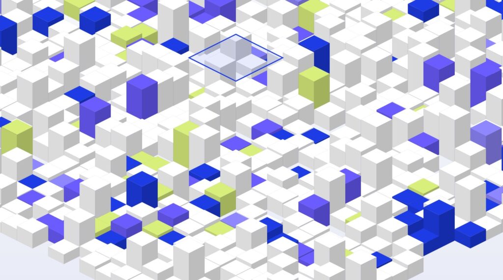 Abstract isometric render representing a recruitment pipeline
